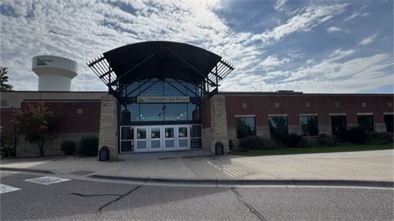Outdoor view of the Champlin Ice Forum