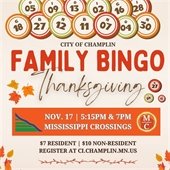 A view of the Thanksgiving Bingo flyer.