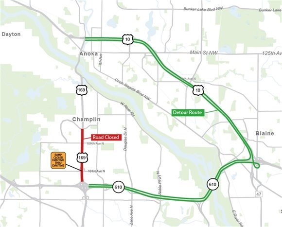 109th Ave Reconstruction Project Phase 1 Detour Map